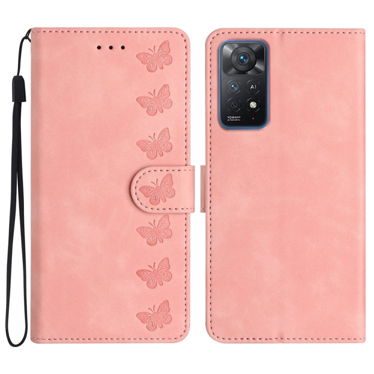 Seven Butterflies Embossed Leather Phone Case, For Xiaomi Redmi A1, For Xiaomi Redmi Note 8T, For Xiaomi Redmi Note 10 5G, For Xiaomi Redmi Note 11 Pro 5G Global