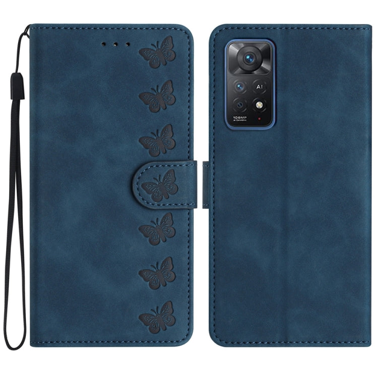 Seven Butterflies Embossed Leather Phone Case, For Xiaomi Redmi A1, For Xiaomi Redmi Note 8T, For Xiaomi Redmi Note 10 5G, For Xiaomi Redmi Note 11 Pro 5G Global