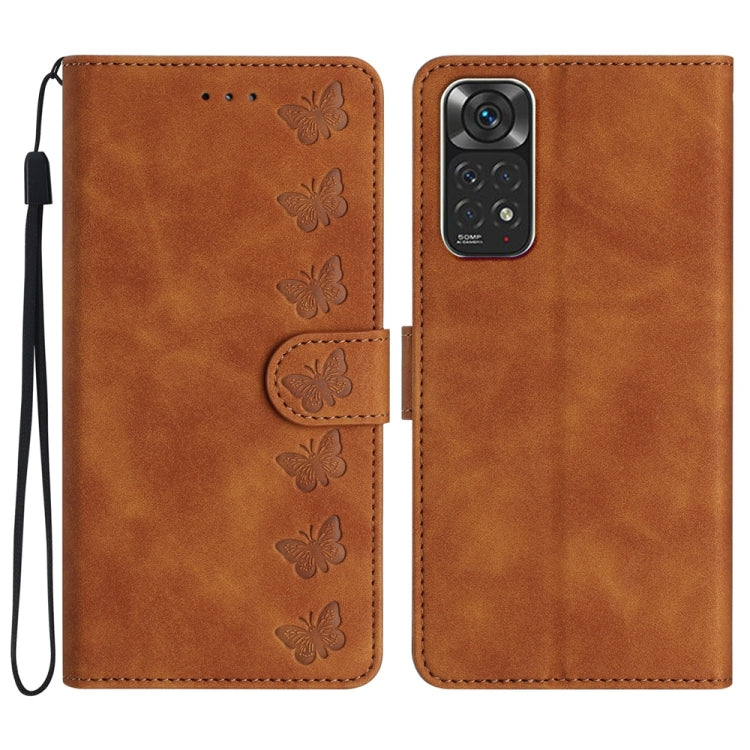 Seven Butterflies Embossed Leather Phone Case, For Xiaomi Redmi Note 11 5G, For Xiaomi Redmi Note 12 5G Global, For Xiaomi Redmi Note 12 Pro 5G Global