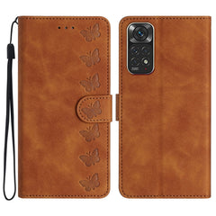 Seven Butterflies Embossed Leather Phone Case, For Xiaomi Redmi Note 11 5G, For Xiaomi Redmi Note 12 5G Global, For Xiaomi Redmi Note 12 Pro 5G Global