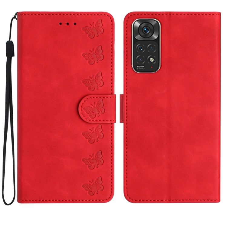Seven Butterflies Embossed Leather Phone Case, For Xiaomi Redmi Note 11 5G, For Xiaomi Redmi Note 12 5G Global, For Xiaomi Redmi Note 12 Pro 5G Global