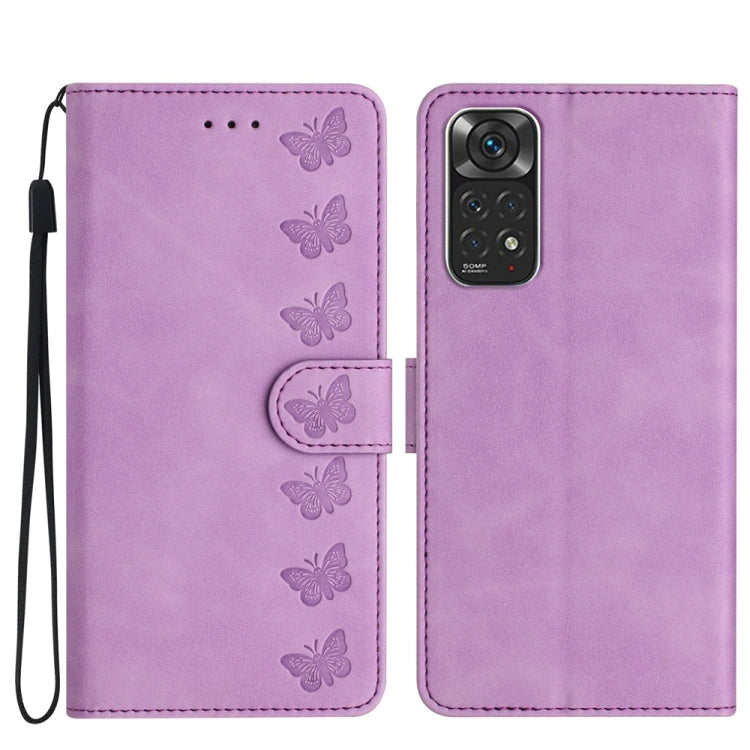 Seven Butterflies Embossed Leather Phone Case, For Xiaomi Redmi Note 11 5G, For Xiaomi Redmi Note 12 5G Global, For Xiaomi Redmi Note 12 Pro 5G Global