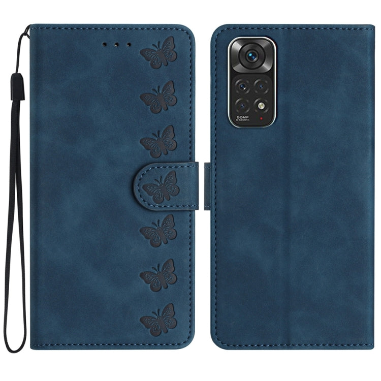 Seven Butterflies Embossed Leather Phone Case, For Xiaomi Redmi Note 11 5G, For Xiaomi Redmi Note 12 5G Global, For Xiaomi Redmi Note 12 Pro 5G Global