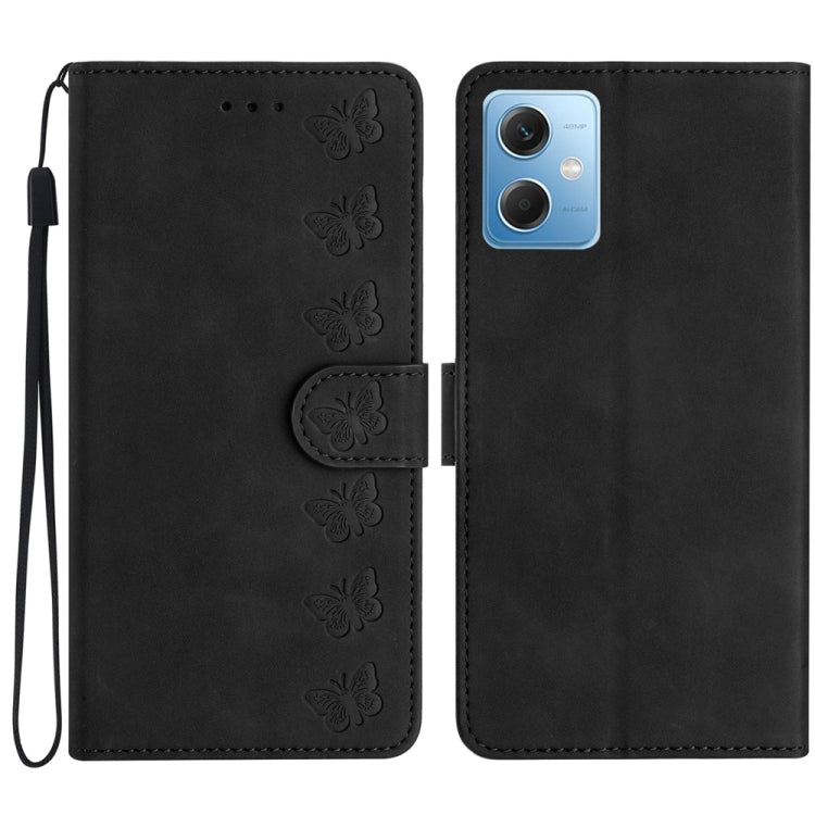 Seven Butterflies Embossed Leather Phone Case, For Xiaomi Redmi Note 11 5G, For Xiaomi Redmi Note 12 5G Global, For Xiaomi Redmi Note 12 Pro 5G Global