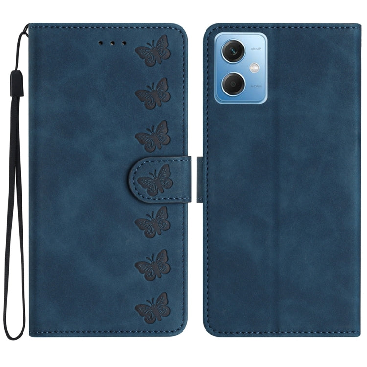 Seven Butterflies Embossed Leather Phone Case, For Xiaomi Redmi Note 11 5G, For Xiaomi Redmi Note 12 5G Global, For Xiaomi Redmi Note 12 Pro 5G Global