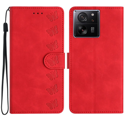 Seven Butterflies Embossed Leather Phone Case, For Xiaomi Redmi 13C 4G, For Xiaomi 13T, For Xiaomi Mi 11 Lite, For Xiaomi Redmi Note 12 Pro 5G Global