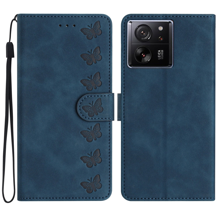 Seven Butterflies Embossed Leather Phone Case, For Xiaomi 13, For Xiaomi 13 Pro, For Xiaomi 13T, For Xiaomi Mi 11 Pro