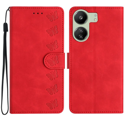 Seven Butterflies Embossed Leather Phone Case, For Xiaomi Redmi 13C 4G, For Xiaomi 13T, For Xiaomi Mi 11 Lite, For Xiaomi Redmi Note 12 Pro 5G Global