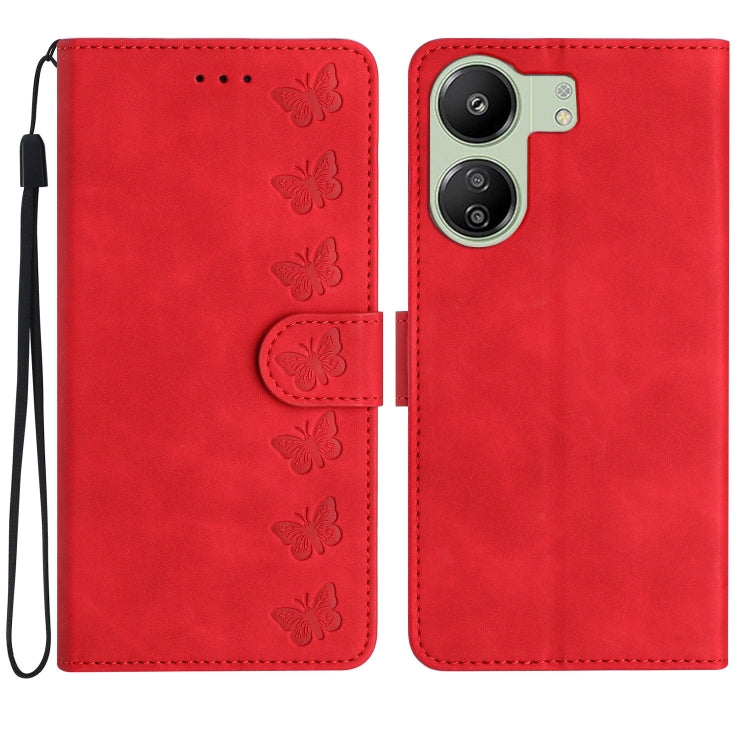 Seven Butterflies Embossed Leather Phone Case, For Xiaomi Redmi 13C 4G, For Xiaomi 12 Lite, For Xiaomi 12 Pro, For Xiaomi 12T / 12T Pro
