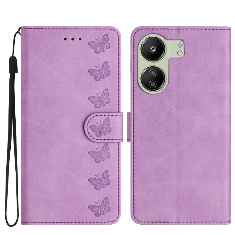 Seven Butterflies Embossed Leather Phone Case, For Xiaomi Redmi 13C 4G, For Xiaomi 12 Lite, For Xiaomi 12 Pro, For Xiaomi 12T / 12T Pro