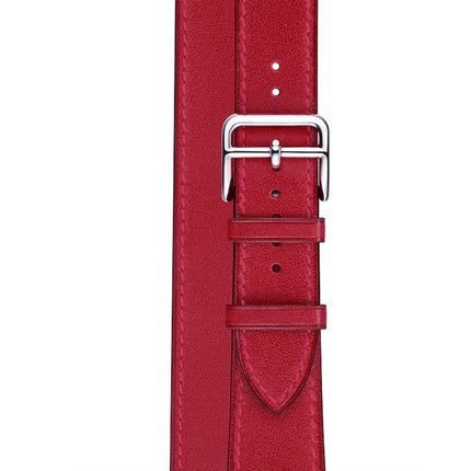 Leather Double Loop Replacement Strap Watchband, For Apple Watch Series 7 41mm / 6 & SE & 5 & 4 40mm / 3 & 2 & 1 38mm, For Apple Watch Ultra 49mm / Series 8&7 45mm / SE 2&6&SE&5&4 44mm / 3&2&1 42mm                                                       ...