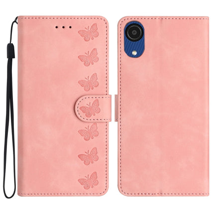 Seven Butterflies Embossed Leather Phone Case, For Samsung Galaxy A04 Core, For Samsung Galaxy S23 FE 5G, For Samsung Galaxy A05, For Samsung Galaxy S24+ 5G