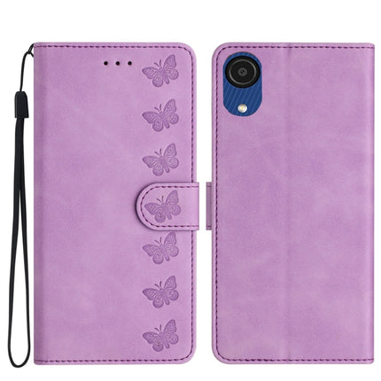 Seven Butterflies Embossed Leather Phone Case, For Samsung Galaxy A04 Core, For Samsung Galaxy S23 FE 5G, For Samsung Galaxy A05, For Samsung Galaxy S24+ 5G
