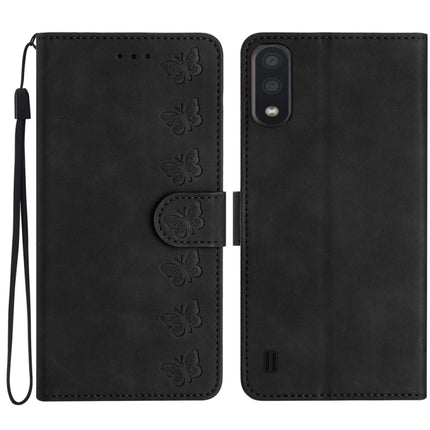 Seven Butterflies Embossed Leather Phone Case, For Samsung Galaxy A05, For Samsung Galaxy A10 / M10, For Samsung Galaxy A12 5G, For Samsung Galaxy A13 4G