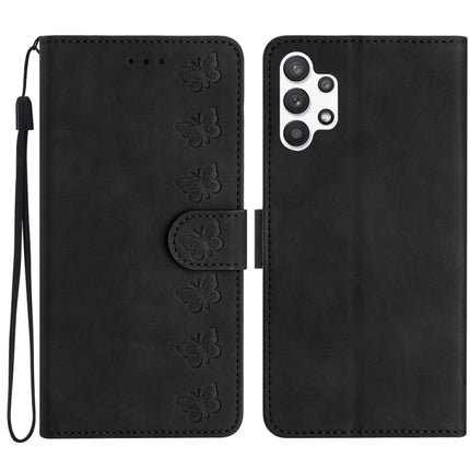 Seven Butterflies Embossed Leather Phone Case, For Samsung Galaxy A05, For Samsung Galaxy A10 / M10, For Samsung Galaxy A12 5G, For Samsung Galaxy A13 4G
