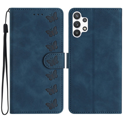 Seven Butterflies Embossed Leather Phone Case, For Samsung Galaxy A05, For Samsung Galaxy A10 / M10, For Samsung Galaxy A12 5G, For Samsung Galaxy A13 4G