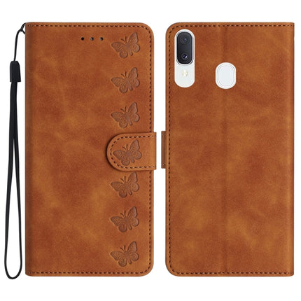 Seven Butterflies Embossed Leather Phone Case, For Samsung Galaxy A13 5G, For Samsung Galaxy A14 5G, For Samsung Galaxy A20 / A30, For Samsung Galaxy S24 5G