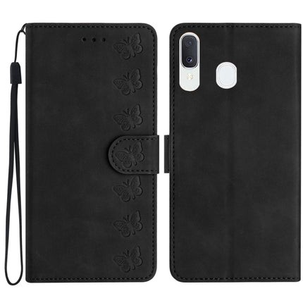 Seven Butterflies Embossed Leather Phone Case, For Samsung Galaxy S24 5G, For Samsung Galaxy A20e, For Samsung Galaxy A20s, For Samsung Galaxy A22 4G