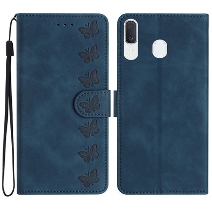 Seven Butterflies Embossed Leather Phone Case, For Samsung Galaxy S24 5G, For Samsung Galaxy A20e, For Samsung Galaxy A20s, For Samsung Galaxy A22 4G