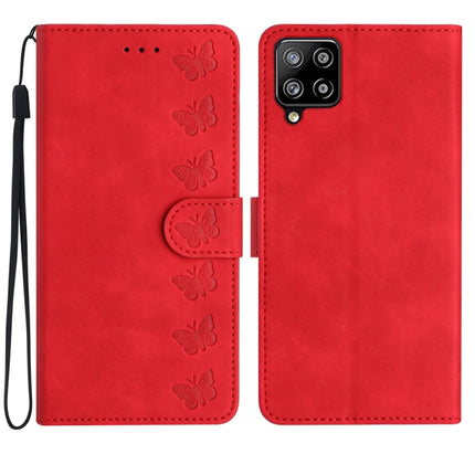 Seven Butterflies Embossed Leather Phone Case, For Samsung Galaxy A41, For Samsung Galaxy A42 5G, For Samsung Galaxy A50, For Samsung Galaxy A51