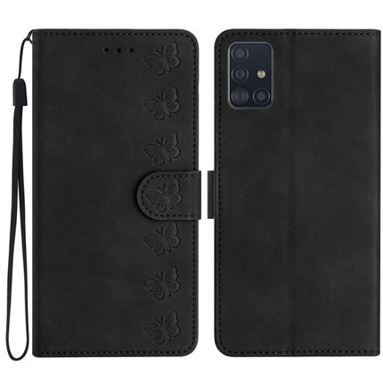 Seven Butterflies Embossed Leather Phone Case, For Samsung Galaxy A41, For Samsung Galaxy A42 5G, For Samsung Galaxy A50, For Samsung Galaxy A51