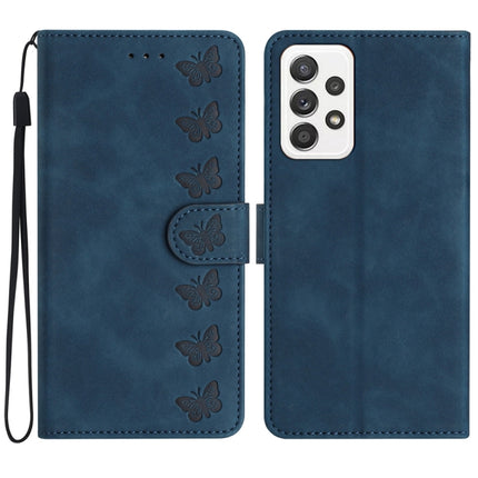 Seven Butterflies Embossed Leather Phone Case, For Samsung Galaxy A71, For Samsung Galaxy A72 5G, For Samsung Galaxy A73 5G, For Samsung Galaxy M23