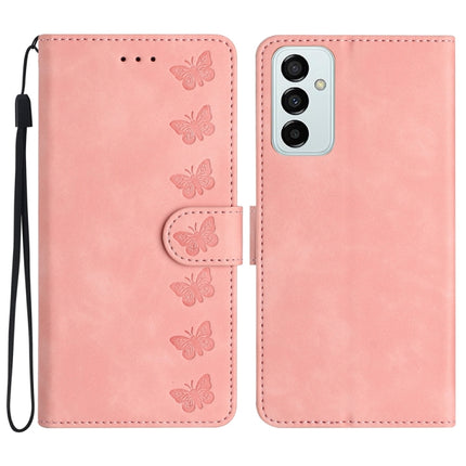 Seven Butterflies Embossed Leather Phone Case, For Samsung Galaxy A71, For Samsung Galaxy A72 5G, For Samsung Galaxy A73 5G, For Samsung Galaxy M23