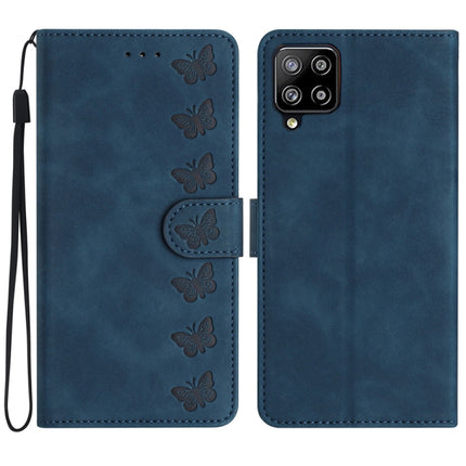 Seven Butterflies Embossed Leather Phone Case, For Samsung Galaxy M32, For Samsung Galaxy M52 5G, For Samsung Galaxy M53