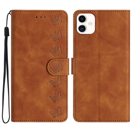 Seven Butterflies Embossed Leather Phone Case, For Samsung Galaxy A04 Core, For Samsung Galaxy S23 FE 5G, For Samsung Galaxy A05, For Samsung Galaxy S24+ 5G