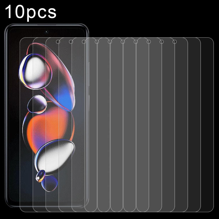 10pcs 0.26mm 9H 2.5D Tempered Glass Film, For Xiaomi Redmi Note 12T Pro