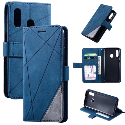 Skin Feel Splicing Horizontal Flip Leather Case with Holder & Card Slots & Wallet & Photo Frame, For Samsung Galaxy A7(2018), For Samsung Galaxy A10s, For Samsung Galaxy A20, For Samsung Galaxy A20e