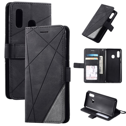 Skin Feel Splicing Horizontal Flip Leather Case with Holder & Card Slots & Wallet & Photo Frame, For Samsung Galaxy A7(2018), For Samsung Galaxy A10s, For Samsung Galaxy A20, For Samsung Galaxy A20e