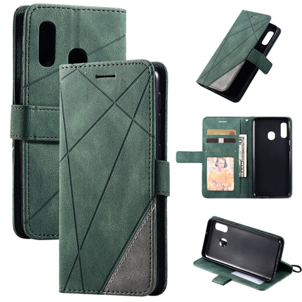 Skin Feel Splicing Horizontal Flip Leather Case with Holder & Card Slots & Wallet & Photo Frame, For Samsung Galaxy A7(2018), For Samsung Galaxy A10s, For Samsung Galaxy A20, For Samsung Galaxy A20e