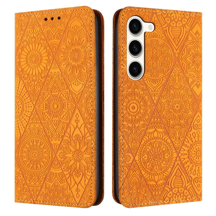 Ethnic Embossed Adsorption Leather Phone Case, For Samsung Galaxy S23 5G, For Samsung Galaxy S23 Ultra 5G, For Samsung Galaxy S22 5G, For Samsung Galaxy S22+ 5G