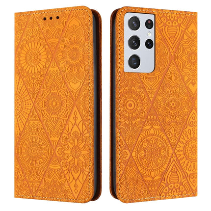 Ethnic Embossed Adsorption Leather Phone Case, For Samsung Galaxy S22 Ultra 5G, For Samsung Galaxy S21 5G, For Samsung Galaxy S21+ 5G, For Samsung Galaxy S21 Ultra 5G