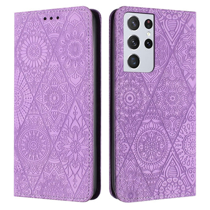 Ethnic Embossed Adsorption Leather Phone Case, For Samsung Galaxy S22 Ultra 5G, For Samsung Galaxy S21 5G, For Samsung Galaxy S21+ 5G, For Samsung Galaxy S21 Ultra 5G