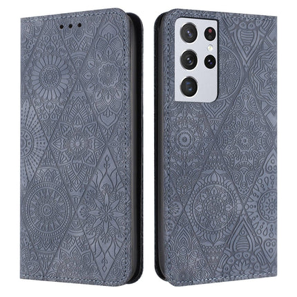 Ethnic Embossed Adsorption Leather Phone Case, For Samsung Galaxy S22 Ultra 5G, For Samsung Galaxy S21 5G, For Samsung Galaxy S21+ 5G, For Samsung Galaxy S21 Ultra 5G