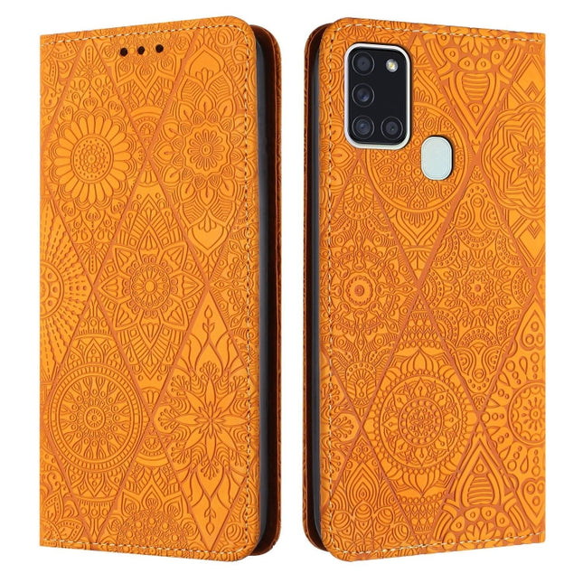 Ethnic Embossed Adsorption Leather Phone Case, For Samsung Galaxy A13 4G/5G, For Samsung Galaxy A14 4G/5G, For Samsung Galaxy A21s, For Samsung Galaxy A22 4G