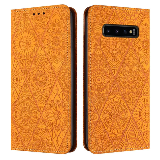 Ethnic Embossed Adsorption Leather Phone Case, For Samsung Galaxy A73 5G, For Samsung Galaxy S10, For Samsung Galaxy S10+, For Samsung Galaxy S10e