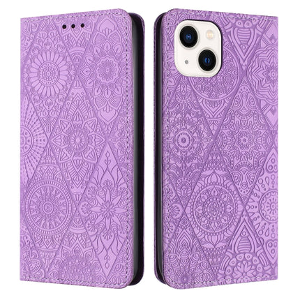 Ethnic Embossed Adsorption Leather Phone Case, For iPhone 14, For iPhone 14 Plus, For iPhone 14 Pro, For iPhone 14 Pro Max