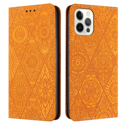 Ethnic Embossed Adsorption Leather Phone Case, For iPhone 14, For iPhone 14 Plus, For iPhone 14 Pro, For iPhone 14 Pro Max