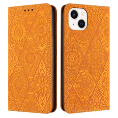 Ethnic Embossed Adsorption Leather Phone Case, For iPhone 13, For iPhone 13 Pro, For iPhone 13 Pro Max, For iPhone 12 / 12 Pro