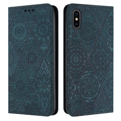 Ethnic Embossed Adsorption Leather Phone Case, For iPhone X / XS, For iPhone XR, For iPhone XS Max, For iPhone SE 2022 / 7 / 8, For iPhone 7 Plus / 8 Plus