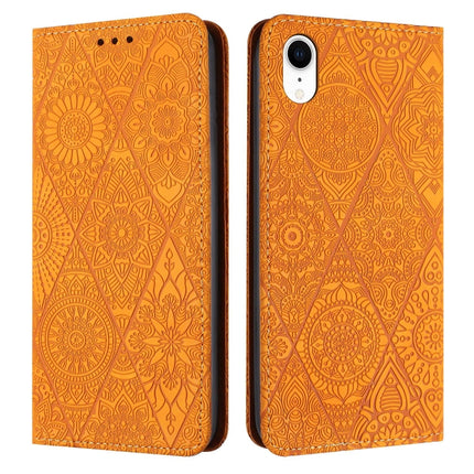 Ethnic Embossed Adsorption Leather Phone Case, For iPhone X / XS, For iPhone XR, For iPhone XS Max, For iPhone SE 2022 / 7 / 8