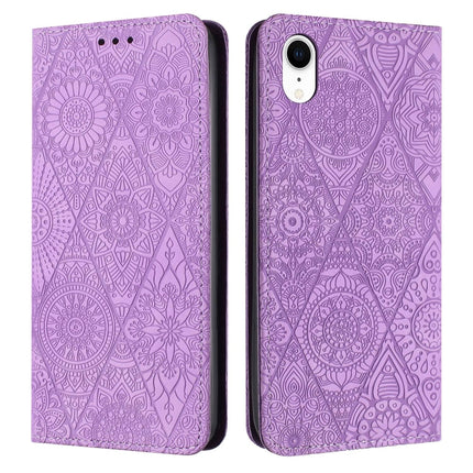 Ethnic Embossed Adsorption Leather Phone Case, For iPhone X / XS, For iPhone XR, For iPhone XS Max, For iPhone SE 2022 / 7 / 8