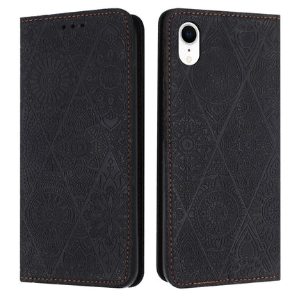 Ethnic Embossed Adsorption Leather Phone Case, For iPhone X / XS, For iPhone XR, For iPhone XS Max, For iPhone SE 2022 / 7 / 8