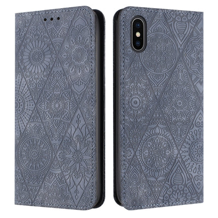 Ethnic Embossed Adsorption Leather Phone Case, For iPhone X / XS, For iPhone XR, For iPhone XS Max, For iPhone SE 2022 / 7 / 8