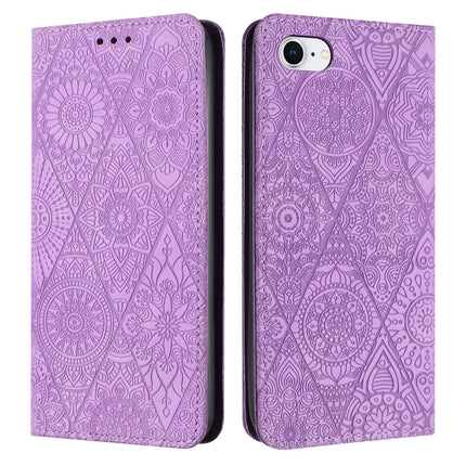 Ethnic Embossed Adsorption Leather Phone Case, For iPhone X / XS, For iPhone XR, For iPhone XS Max, For iPhone SE 2022 / 7 / 8