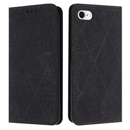 Ethnic Embossed Adsorption Leather Phone Case, For iPhone X / XS, For iPhone XR, For iPhone XS Max, For iPhone SE 2022 / 7 / 8