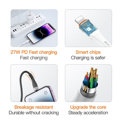 TOTU CB-2 Series USB-C / Type-C to 8 Pin Aluminum Alloy Skin Feel Charging Data Cable, 1m